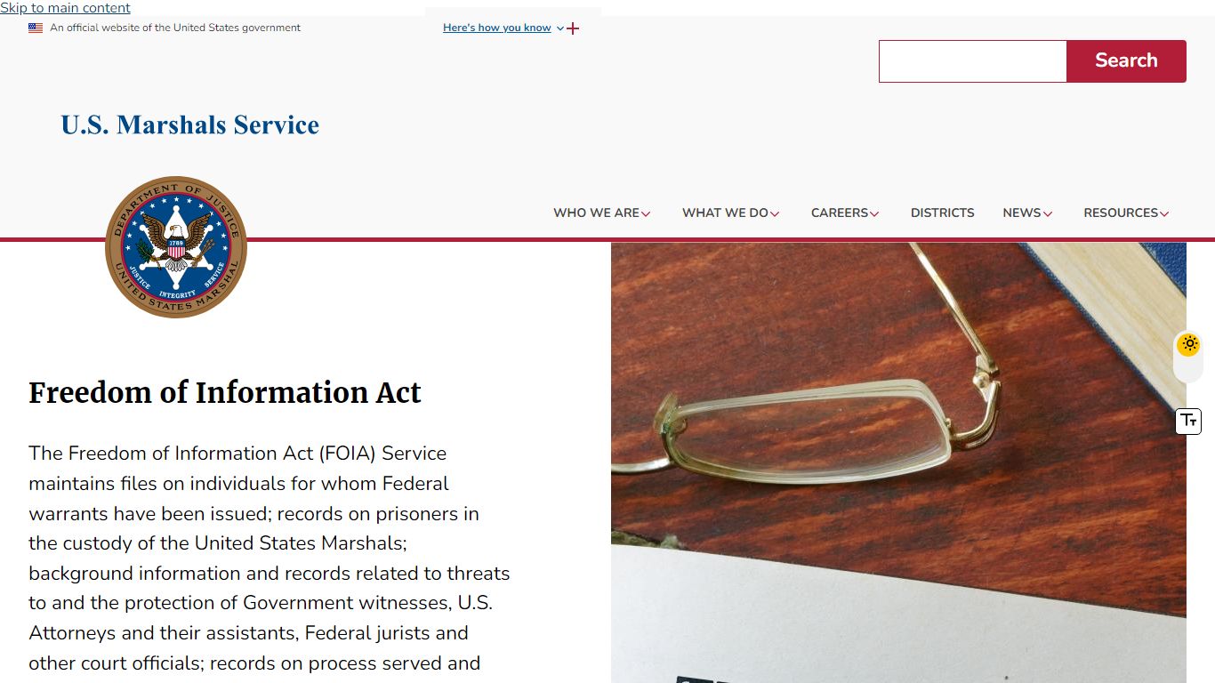 Freedom of Information Act | U.S. Marshals Service
